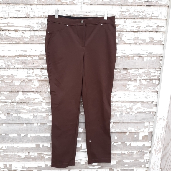 🌟 Chicos brown stretch pants size 0 (small) short - Picture 1 of 6